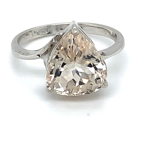 Imperial Topaz 5.32ct Solid 18K White Gold Ring - Picture 1 of 6